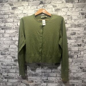 EUC LOFT Olive Green Cardigan Size XL